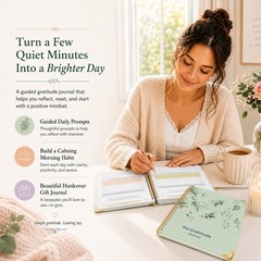 Gratitude Journal Hardcover,Colorful Layout Design 5.9 x 8.6 inches, Green