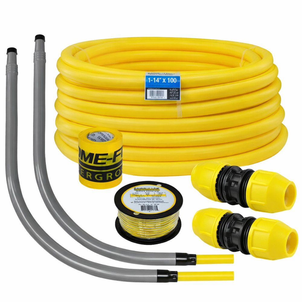 Underground Natural Gas 1 1/4in 100 ft IPS New Install Kit LP Flexible Durable
