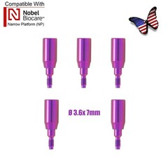 5Pcs Dental Healing Abutment Cap NP Internal conical Fits Nobel Biocare Ø3.6/5mm