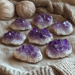 WYJHYZN Amethyst Crystal 2PCS (Approx. 0.882lb–1.15 lb, 0.79”–3.15”) Raw Purple