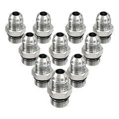 10x Hydraulic Hose Adapter Fittings: 3/8″ JIC 37° Male x #6 SAE/ORB Male Thread