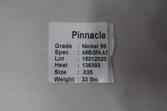 Pinnacle NICKEL 99 Erni-ci Mig Welding Wire 0.035in X 33lb