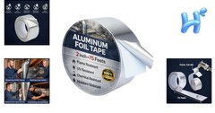 Aluminum Foil Heat Tape – Waterproof, 2″ x 25 Yards for HVAC & General Repairs