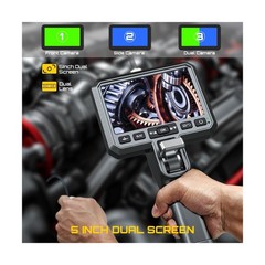 DXZtoz Dual-Lens Articulating Borescope with Light, 0.25in Ultra-Thin Probe, …
