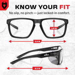 NoCry ANSI Z87.1 Safety Glasses with Readers 1.5 with Anti Fog & Anti Scratch Co