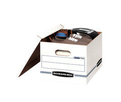 Bankers Box Basic Duty Letter/Legal File Storage Box with Lids, 10 Pack, White