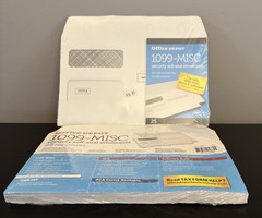 Lot of 2- Office Depot Double-Window Self-Seal Envelopes For 1099-MISC 25PK each