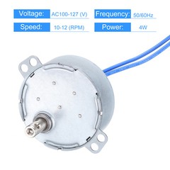 TYC-50 Small Synchronous Motor 100-127V AC 10-12RPM Shaft CW/CCW 4W 2kgf.cm