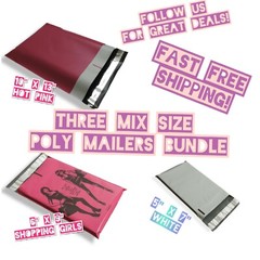 35 Poly Mailers Three Mix Size Variety Pack