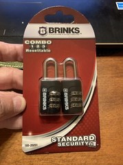 (2-Pk) BRINKS 3-Dial Resettable Combination Zinc Diecast Sport Padlock 22mm Body