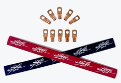 (10) 8 Gauge Copper Ring Terminals 1/4″ RED/BLACK Heat Shrink Tubing LUGS