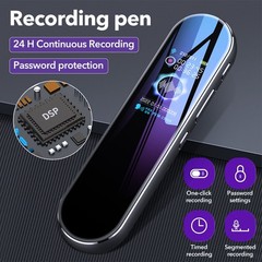 Digital Voice Recorder Dictaphone MP3 Player 1536Kbps Noise Cancelling 24H Work