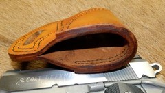 Gary Cs Avenger Left Hand OWB HOLSTER for Colt 1911 Defender 3″ & clones Leather