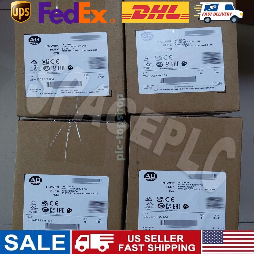 25A-D2P3N104 AB 523 0.75kW 1Hp AC Drive PLC