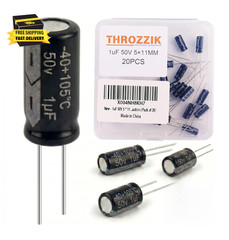 1Uf 50V 5 * 11Mm 20Pcs Electrolytic Capacitor 1 Uf MFD 50 Volt 0.2 * 0.43In Alum