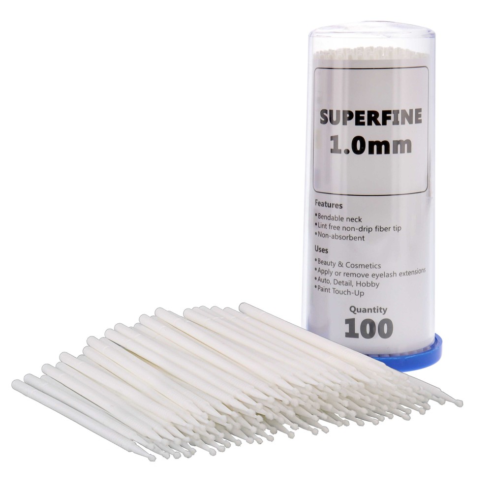 Paint Touch Up Micro Brushes, 100 Superfine 1.0 mm Tip Brush Applicators, Auto