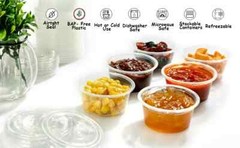 [ 2 oz ] Portion Cup Disposable Plastic Cups for Meal, Salad Dressing, Soufflé,