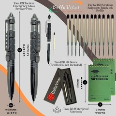 Tactical Pen, Emergency Glass Breaker Pen, Self Defense Pen, Military Pen 2 Pack