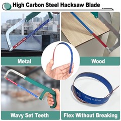 10 Pack Hacksaw Blades, High Speed 24 Tpi – 12″ Length Blades 12 Red