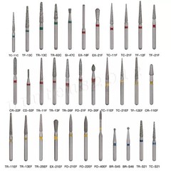 100 Types Dental FG Diamond Burs For High Speed Handpiece Friction Grip 50pcs