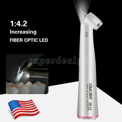 45° Angle Head Dental 1:4.2 Increasing LED Optic Contra Angle handpiece Inner US