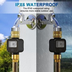 Brass Water Flow Meter with LCD-Accurate Gallon/Liter Measurement,Garden Hose,a