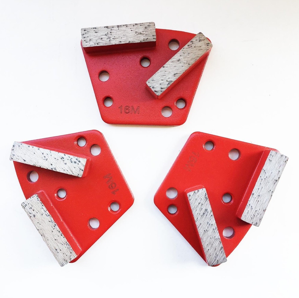 3PK 16/20 Grit Medium Bond Trapezoid HTC Grinding Disc/Plate/Shoe-Premium Grade