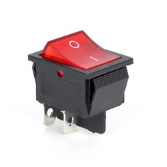 2PCS KCD4 Rocker Switch 20A125V 16A250V DPST 4Pin Red Light 220V On Off ACs