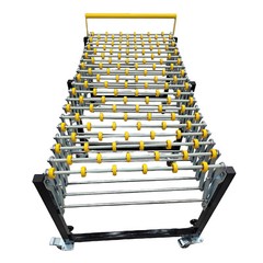 31.5in – 118in Non-power Flexible Expandable Roller Conveyor ABS Skate Wheels