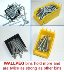 WallPeg Storage Pegboard Bins – Plastic Pegboard Peg Hook Organizer Bin Kit