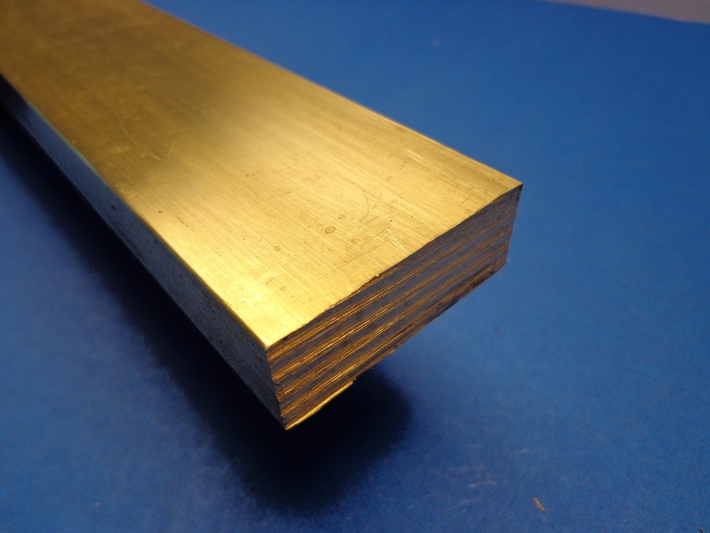 1/2″ x 1-1/2″ x 12″-Long 360 Brass Flat Bar — .500″ x 1.5″ 360 Brass MILL STOCK