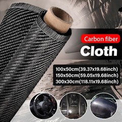 20″ x 10FT Real Carbon Fiber Fabric Cloth Roll 3k 200gsm 2×2 Twill Weave Black