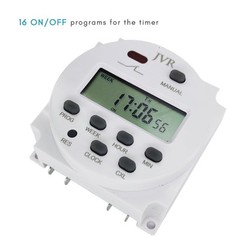 JVR 12V Timer Switch Programmable Digital 12 Volt DC/AC/Solar Battery Powered