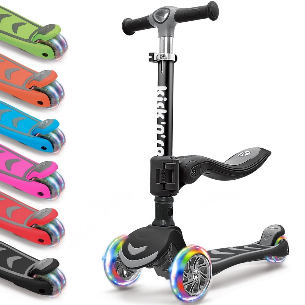 Kicknroll Scooter Kids 3 Years, Children Scooter 2in1 with Seat, Foldable Slide…