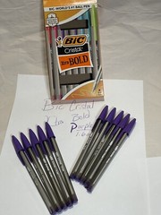 PURPLE Bic Lot of 10 Cristal Ballpoint Pens 1.6mm Xtra Bold Smooth Writing NEW