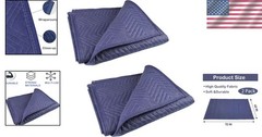Multi-Purpose 40” x 72” Moving Blankets – 2 Thick Quilted Blankets for Transport