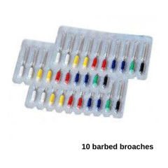 House Brand Barbed Broaches Medium (#5), 25mm Stainless Steel, Green, Sterile