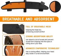 Safety Helmet Sweatband Replacement 6 Pcs Hard Hat Cooling Liner Orange
