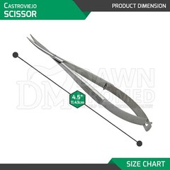 Castroviejo Scissors Curved 4.5″ Micro Surgery Ophthalmic Surgical Instrument