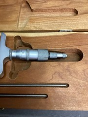 Scherr Tumico Variable Depth Gauge Micrometer Wood Storage Box Case