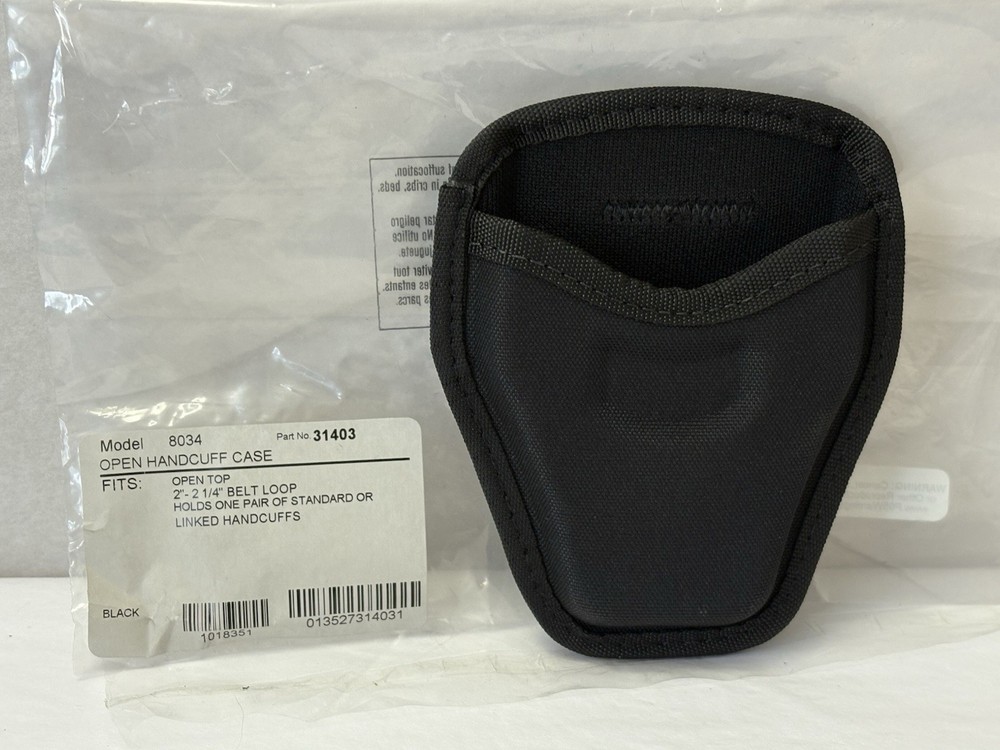 New Bianchi 8034 Open Top Cuff Case Holds 1 Pair Of Standard Or Linked Handcuffs