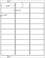 100-1000 Sheets Return/Mailing Address labels FBA 1″ X 2-5/8″ – 30/sheet – 30 UP