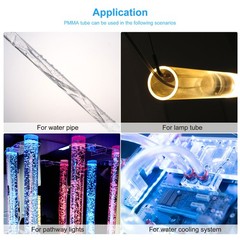 Acrylic Pipe Clear Rigid Round Plastic Tube 19mm(3/4 Inch) ID 23mm OD 10″