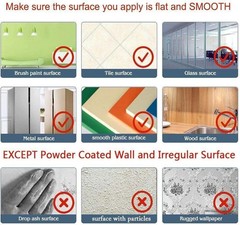Self Adhesive White Board Paper – Dry Erase Wall Stickers Roll 17.7″ X 78.7″ (6.