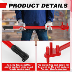 Manual Rebar Bender for 5/8″ Bars – Hand Operated Metal Bending Tool with Revers
