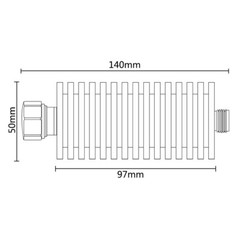 N-JK 100W N 15dB Attenuator Plug male to Jack female 100 Watt DC-3Ghz Attenuator