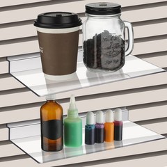 4 Pack 4 x 10 Inch Slatwall Shelves Hanging Accessories Clear Slatwall Shelf …