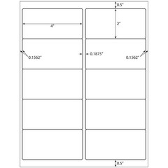 2″ x 4″ Shipping Address Labels for Laser Ink Jet Adhesive 10 UP 500-5000 Sheets