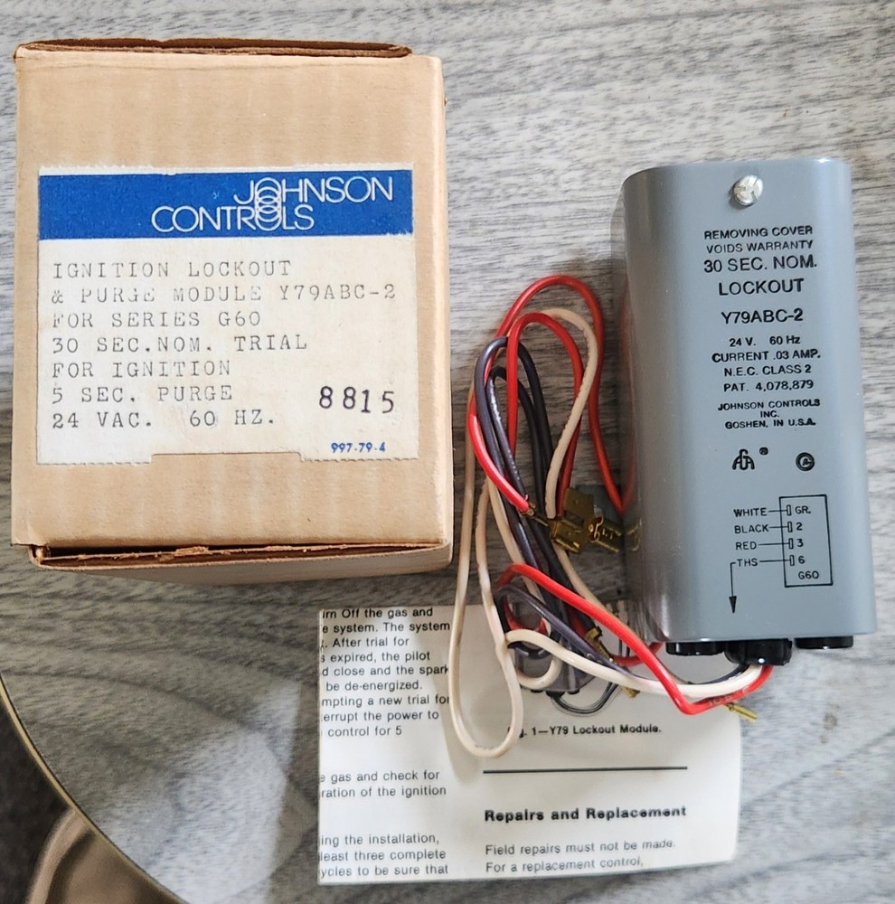 New JOHNSON CONTROLS Y79ABC-2/WG37X0005 Ignition Lockout and Purge Module