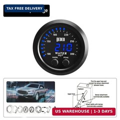 Universal 52mm Water Temperature Gauge with Alarm and 1/8 Npt Sensor Car Digi…